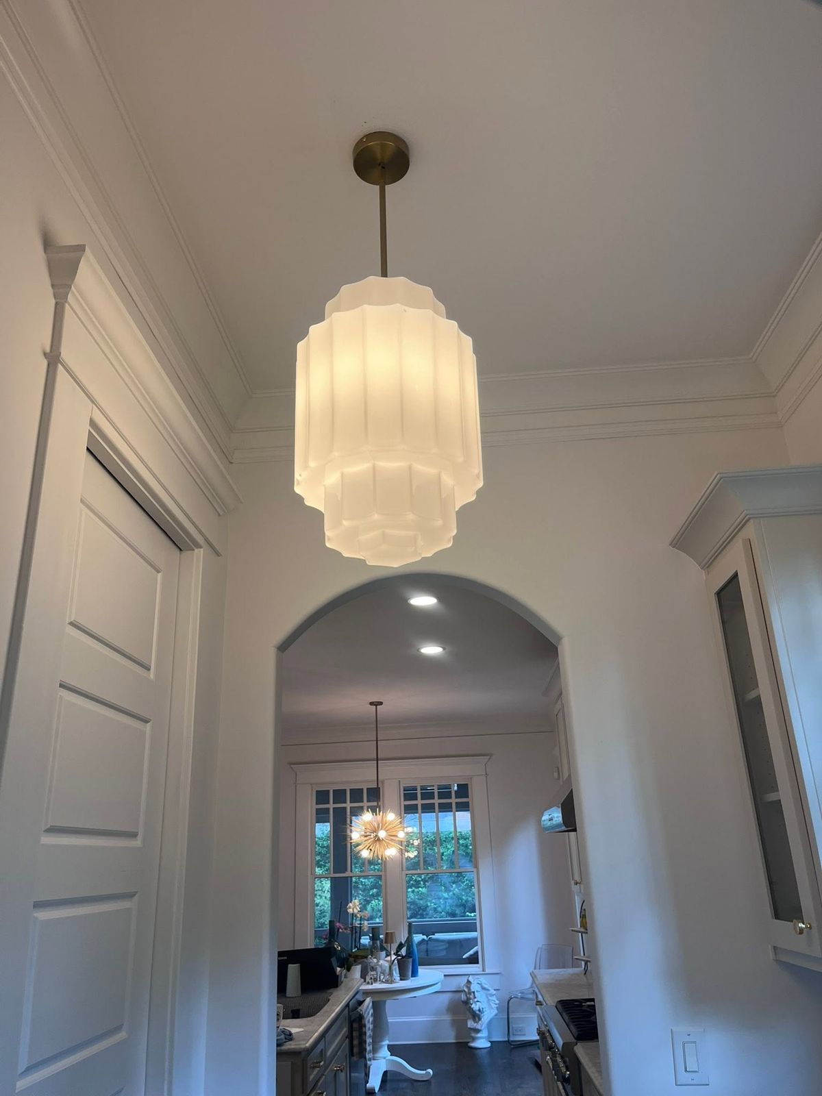 Finished hallway with trim and molding